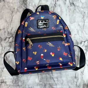 Disney Parks Loungefly Backpack Food snacks blue Mickey rare bag